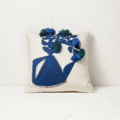 Floral Watering Pitcher Square Throw Pillow With Tassels - Opalhouse™ Designed With Jungalow™ -Homesphere Store GUEST 0906edd7 8f87 4cf0 bdf8 6d27a8556060
