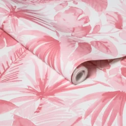 Tropical Leaves Peel & Stick Wallpaper Pink - Opalhouse™: Removable Vinyl, Botanical Leaf Pattern, Self-Adhesive, 27.5 Sq Ft Coverage -Homesphere Store GUEST 2043c5c7 65ab 4ab3 bf52 a21288eb13b9