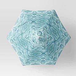 7.5'x7.5' Decorative Trim Scalloped Outdoor Market Umbrella Blue - Opalhouse™ Designed With Jungalow™ -Homesphere Store GUEST 3480178a 70b9 4096 bef0 b5fe8b7a355b