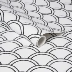 Scallops Peel & Stick Wallpaper Black/White - Opalhouse™: Removable Vinyl, Self-Adhesive, Washable, 27.5 Sq Ft Coverage -Homesphere Store GUEST 36bdc80c 2454 4554 ba71 972df09ef6d3
