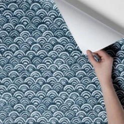 Rainbow Scallops Peel & Stick Wallpaper Blue/White - Opalhouse™: Removable, Temporary, Vinyl, Kitchen Decor -Homesphere Store GUEST 3af62757 ea00 4808 8f1a 615ed0efa509