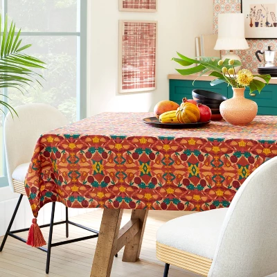 84" X 60" Cotton Calling In The Abundance Tablecloth With Tassels - Opalhouse™ Designed With Jungalow™ 1 84" X 60" Cotton Calling In The Abundance Tablecloth With Tassels - Opalhouse™ Designed With Jungalow™