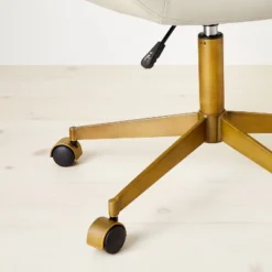 Mahonia Faux Leather Office Chair Cream/Aged Brass - Opalhouse™ Designed With Jungalow™ -Homesphere Store GUEST 54b73936 5a21 4274 b154 b09db58cca94