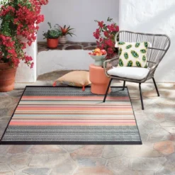 5' X 7' Outdoor Rug Multi Stripe Global Pink - Opalhouse™ -Homesphere Store GUEST 849a4c76 29c9 486c a953 a03150bdac10