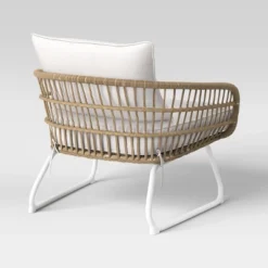 Southport Outdoor Patio Chair With Metal Legs, Club Chair Natural/White - Opalhouse™ -Homesphere Store GUEST 85f574ff c7e7 4d01 b943 e6500f46c5aa