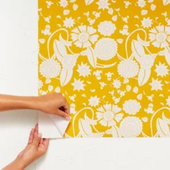 Idris Flower Wallpaper Pharaoh Gold - Opalhouse™ Designed With Jungalow™ -Homesphere Store GUEST afa3c2c7 d4a3 4da6 989a 5ea8e7d3bc25