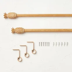 Pineapple Faux Wood Curtain Rod Natural Wood - Opalhouse™ Designed With Jungalow™ -Homesphere Store GUEST b565e685 bbc8 405f abbe 297780442d88