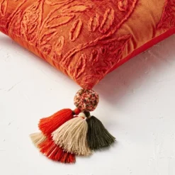 14"x20" Oblong Embroidered Leaf Pattern Accent Pillow Rust - Opalhouse™ Designed With Jungalow™ -Homesphere Store GUEST d63fc097 241b 42e6 a759 c0f0cd01ee03