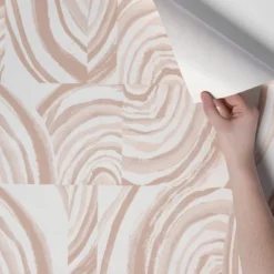 Agate Stone Peel & Stick Wallpaper Cream - Opalhouse™: Removable, Self-Adhesive, Geometric Swirl, 27.5 Sq Ft Coverage -Homesphere Store GUEST e1e8e31e 853b 4c4b 8c66 55085474b2db