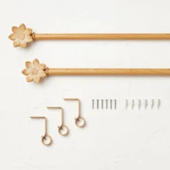 Flower Faux Wood Curtain Rod Natural Wood - Opalhouse™ Designed With Jungalow™ -Homesphere Store GUEST f708ce89 3ca5 424d 80e2 a01cb7dd58aa